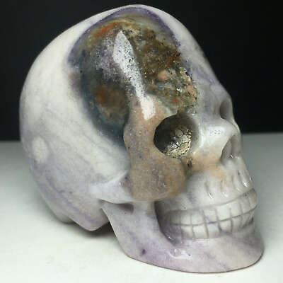 #ad 270g Natural Crystal Specimen. Agate. Hand carved.The Exquisite Skull.Healing $49.99