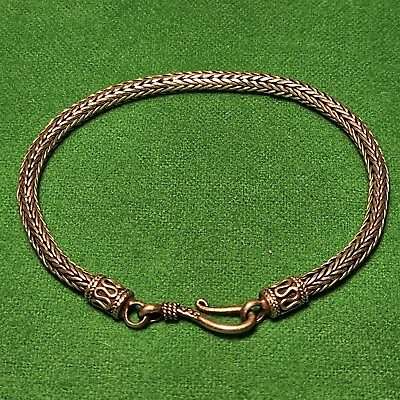 #ad Viking style sterling silver woven chain bracelet 180mm $30.00