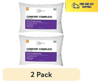 #ad Mainstays Comfort Complete Bed Pillow Standard Queen 2 count $10.75