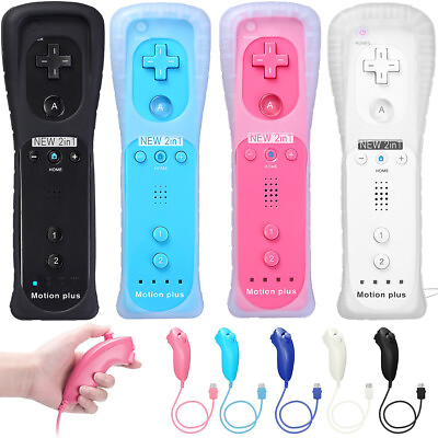 Built in Motion Plus Remote Controller amp; Nunchuck Case For Nintendo Wii Wii U $15.99