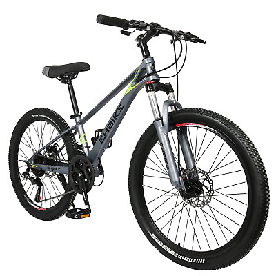 #ad 24 Inch Mountain Bike Road Bicycle 21 Speed Dual Disc Brake Spoke Tires Bikes $199.99