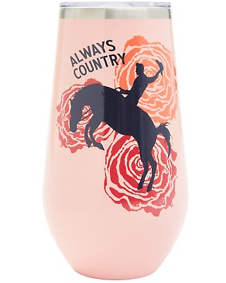 #ad Boot Barn Always Country 16 oz. Stemless Wine Tumbler Coral $20.72