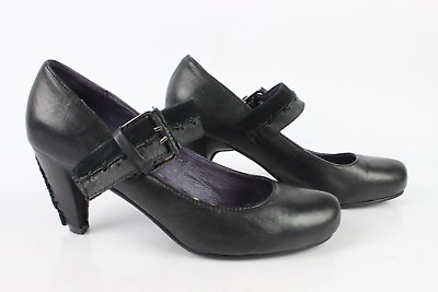 #ad Court Shoes Flanged Colour Purple Black Leather T 37 Very Good Condition $12.94