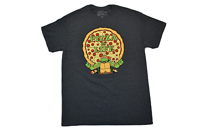 #ad Nickelodeon Teenage Mutant Ninja Turtles Mens Pizza Is Life Funny Shirt New M $9.99