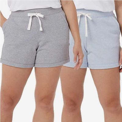 #ad 32 DEGREES Women#x27;s Short 2 Pack Heather Gray Heather Powder Blue Size X LARGE $14.98