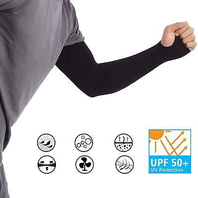 #ad 2 10 Pair UPF 50 Sun Sleeves with Hand Cover for Men amp; Women Cooling Arm Sleeves $7.86