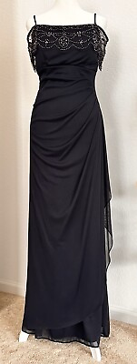 #ad X by Xscape Women Floor Length Navy Blue Off the Shoulders Evening Gown. US4. $52.00