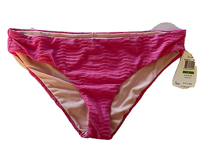 #ad NEW Splendid Womens Bikini Bottom Swimsuit Retro Solid Pink Sz Large RETAIL $54 $8.98