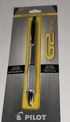 #ad Pilot G2 Limited Premium Metal Pen 0.7mm Black Ink Silver Barrel NEW $12.50