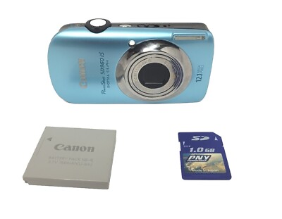 #ad Canon PowerShot SD960 IS Digital Elph Blue 12.1MP Optical Zoom Not Charger C $194.89