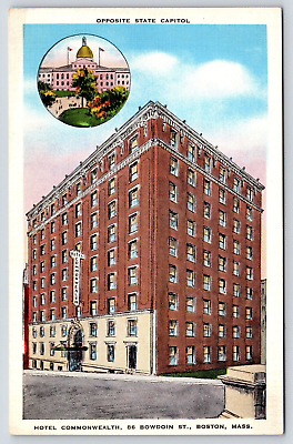 #ad Massachusetts Boston Hotel Commonwealth Vintage Postcard $4.75