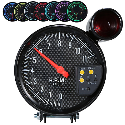 #ad 5inch Tachometer Gauge 7 Color Backlit 0 11000 RPM Meter with Shift Light N5A3 $34.99