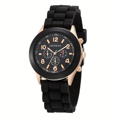 #ad Minimalist Silicone Casual Quartz Watch Women Crystal Silicone Watches Gifts New $23.98