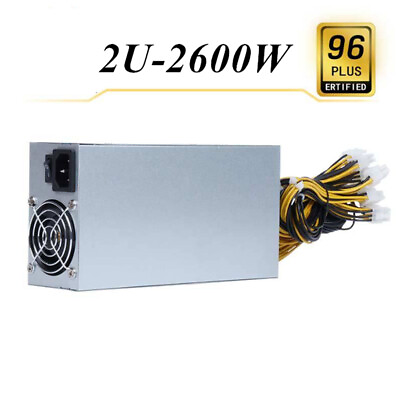 #ad 2600W 2U Single PC Mining Machine Power Supply 180 240V 6 Pin*10 Device $160.19