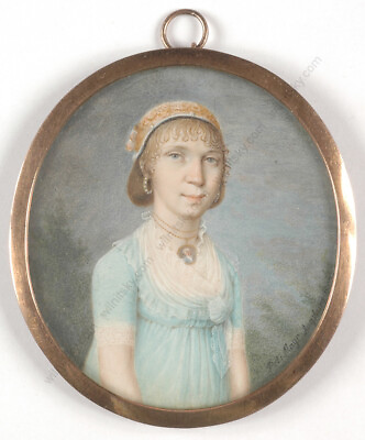 #ad Peter Mayr 1758 1836 quot;Portrait of lady from Augsburgquot; fine miniature 1803 $1938.00