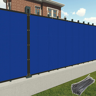 #ad 6#x27; Large Privacy Fence Screen Garden Yard Windscreen Mesh Shade Cover blue $266.39