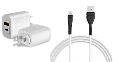 #ad 18W Wall AC Home Charger10ft USB Cord for Samsung Galaxy S8 ATT Galaxy A03s $14.54