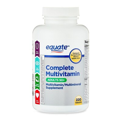 #ad EQUATE COMPLETE MULTIVITAMIN DIETARY SUPPLEMENT ADULTS 50 220 TABLETS EYE Heart $11.50