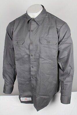 #ad Bulwark FR Men#x27;s Midweight Excel FR ComforTouch Work Shirt XL Regular Gray $39.94
