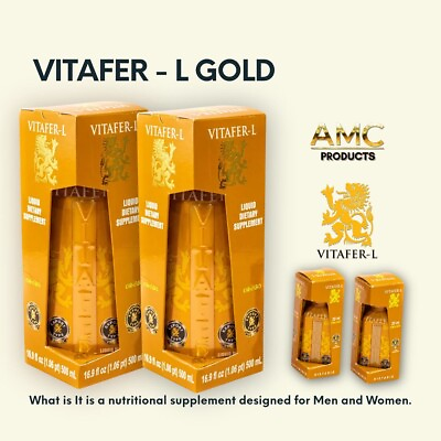 #ad AMC Vitafer L Gold Supplements for Women amp; Men Pack of 2 of 500 ml amp; 2 of 20ml $60.99