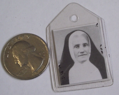 #ad Vtg religious photo print relic card badge Nun Sister Mere Marie Elisabeth $10.00