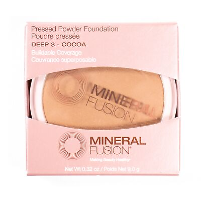 #ad Mineral Fusion Pressed Powder Foundation Deep 3 Cocoa 0.32 oz NIB New $14.98