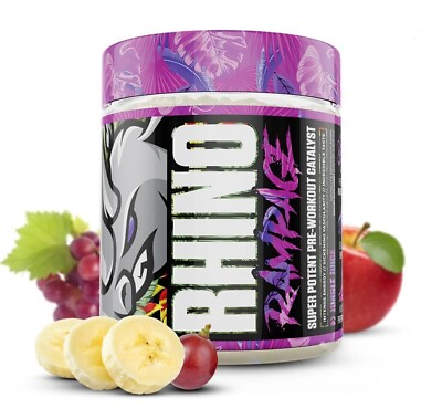 #ad Rhino Rampage Super Potent Pre Workout Jungle Flavor 7.4 oz 210 g $24.99