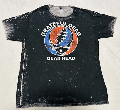 #ad Grateful Dead Head Tee 2021 Stonewash Black Shirt Men’s Size XL $11.99
