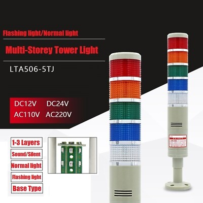 #ad CNC LTA506 5WJ Multi layer tower light LED flashing machine warning light buzzer $79.90