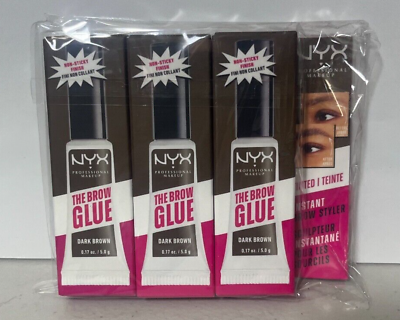 #ad 3 NYX Professional Makeup Eyebrow Gel Dark Brown The Brow Glue Tinted Brow Gel $14.99