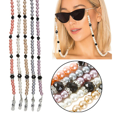 #ad 1 Pc Pearl Beaded Eyeglass Cord Reading Glasses Eyewear Spectacles Chain Holder $6.78