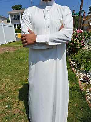 #ad USA Men Designer Thobes with cuff buttons Islamic Arabic thoub jhubba kaftan $30.00