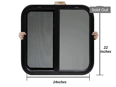 #ad RV Murts Aucuda 24in x 22in replacement RV window black frame new $150.00