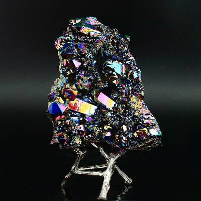 #ad 586g Colourful Crystal Cluster Quartz Mineral Specimen Decoration Electroplate $91.53