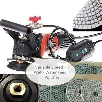 #ad 5quot; Variable Speed Concrete Cement repair care 25 Wet Polisher Grinder stone Pad $249.99