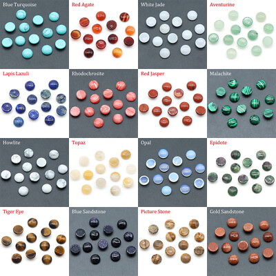 #ad 6 8 10mm Natural Stone Round CAB Cabochon Beads Flatback For Jewelry Making $0.99
