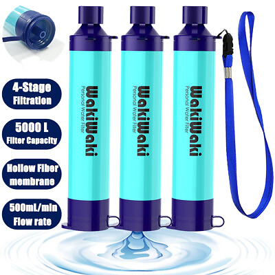 #ad Portable Water Filter Straw Outdoor For Stream River Survival Emergency Trekking $9.99