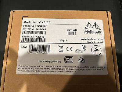 #ad Mellanox 10 25GbE SFP28 Network Card MCX512A ACAT ConnectX 5 EN Ethernet Adapter $284.00