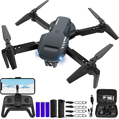 #ad Mini Drone with Camera 1080P HD FPV Foldable Carrying Case 2 Batteries 90° A $63.99