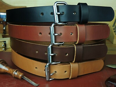 #ad Men#x27;s 1 1 2quot; Heavy Duty Leather Gun Holster CCW Work Belt Amish Handmade 1.5quot; $55.99