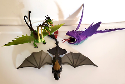 #ad How to Train Your Dragon Toothless Zippleback Thunderdrum 3 Figures Lot $42.00