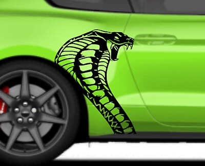 #ad COBRA SNAKE Head vinyl Graphics Decal Racing Stripes Fits Ford MUSTANG SHELBY $79.95