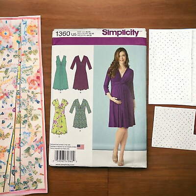 #ad Simplicity Sewing Pattern #1360 Misses#x27; Maternity Knit Mini Dress Size 16 24 $7.87