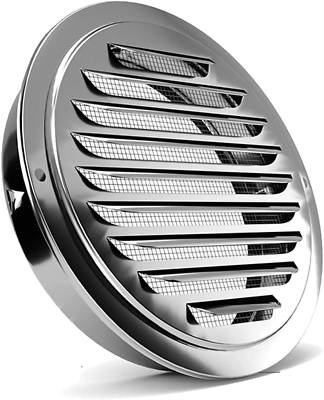 #ad Stainless Steel Air Vents Louvered Grille Cover Vent Hood Flat Ducting Ventilat $16.95