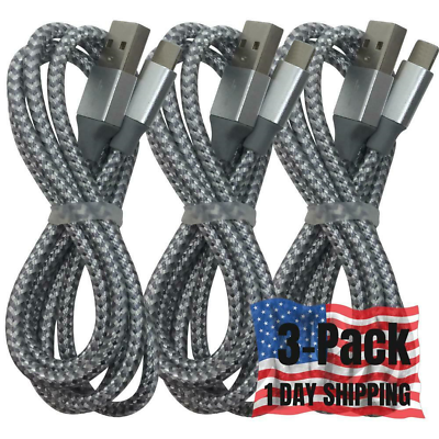 #ad 3Pack Braided Fast USB Charging Cable 6Ft For iPhone XR 8 7 6 Plus Charger Cord $9.99