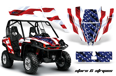 #ad UTV Graphics Kit SXS Decal Sticker Wrap For Can Am Commander 800 1000 USA FLAG $397.95