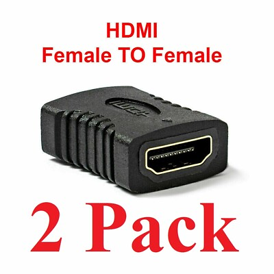 #ad 2X HDMI Female to Female Coupler Connector Extender Adapter Cable HDTV 1080P 4K $1.74