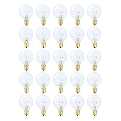 #ad 25 Pack Simba Lighting® String G40 Replacement Bulb 5W E12 Candelabra C7 Clear $17.95