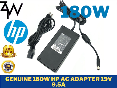 #ad Genuine 180W HP AC Adapter 19V 9.5A Model HSTNN LA03 P N 463558 001 w Cord OEM $19.95