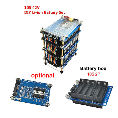 #ad DIY 10S2P Li ion 18650 Power Wall Battery Pack Holder Box w 10S 42V 30A BMS $43.15